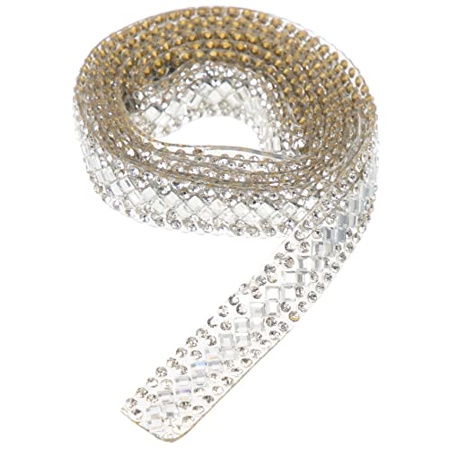 BEBEMOKO 1 Meter selbstklebendes Strassband Breite Bling Strass Trim für DIY Kleidung Handwerk Projekte Verschleißfeste Dekoration Austauschbare Strass Kette von BEBEMOKO