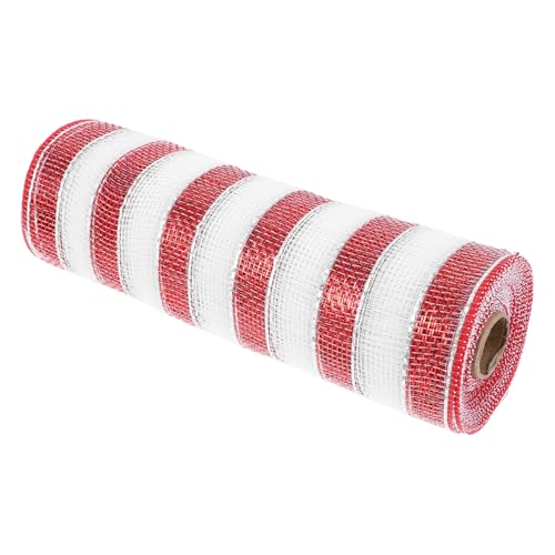 BEBEMOKO 1 Rolle Dekoratives Netzband Metallisches Netzband Geschenkband Herstellung Band Für Diy Verpackungsband Blumenverpackungsbänder Scrapbooking-band Band Trimmen Seil Kalk Polyester von BEBEMOKO