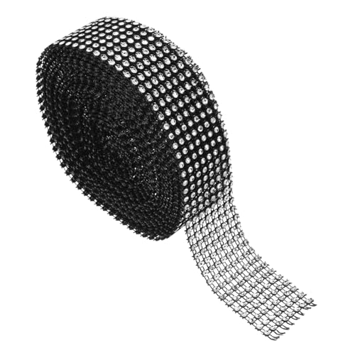 BEBEMOKO 1 Rolle Diamantfurnier Kristalle Zum Basteln Silbernes Strassband Strass Wrap Diamantband Strass-mesh- Dekoratives Klebeband Diamantbänder Bling- Diamant-bling-wrap Plastik von BEBEMOKO