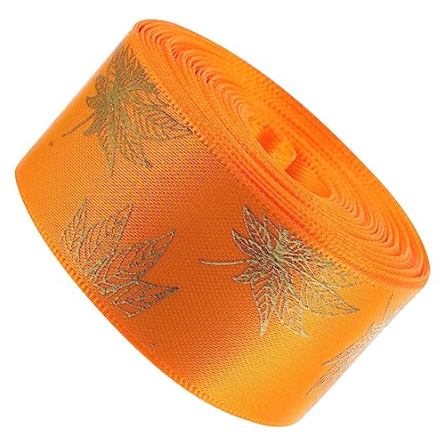 BEBEMOKO 1 Rolle Geschenkband für Thanksgiving, handgefertigtes Paketband, Kranzherstellung, Geschenkkörbe, Geschenkband, Festival, Bastelband, schönes Band, DIY-Band, Polyester, Orange von BEBEMOKO