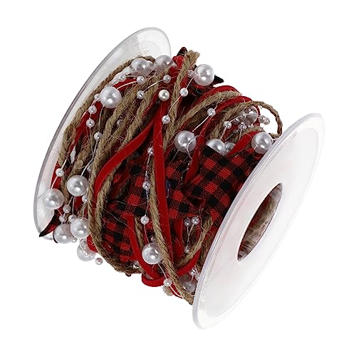 BEBEMOKO 1 Rolle Gurt ribbon bandfeile geschenkboxen weihnachtsbaumdeko bandalette Weihnachtsstoffbesatz weihnachtsdrahtband DIY Geschenkpaketband Weihnachtsband bedruckt Baumwolle Black von BEBEMOKO