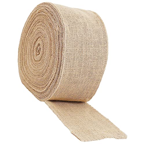 BEBEMOKO 1 Rolle Jute Webband Natürliches Juteband Für Bastelarbeiten Party Dekoration Hochzeit Weihnachten Vintage Hessian Fabric Für Geschenkverpackung Handwerk 10m von BEBEMOKO