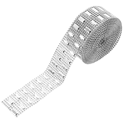 BEBEMOKO 1 Rolle Kristall Strass Diamantband Glänzendes Strassband Für DIY Dekoration Glänzendes Kristallbesatzband Für Hochzeiten Geburtstagsfeiern Und Festliche Anlässe von BEBEMOKO