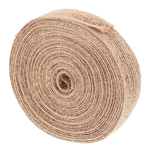 BEBEMOKO 1 Rolle Multifunktionales Sackleinenband Aus Natürlichem Jute Für Geschenkboxen Blumensträuße Und Kreative Bastelprojekte Ideal Für Hochzeiten Und Dekoration von BEBEMOKO