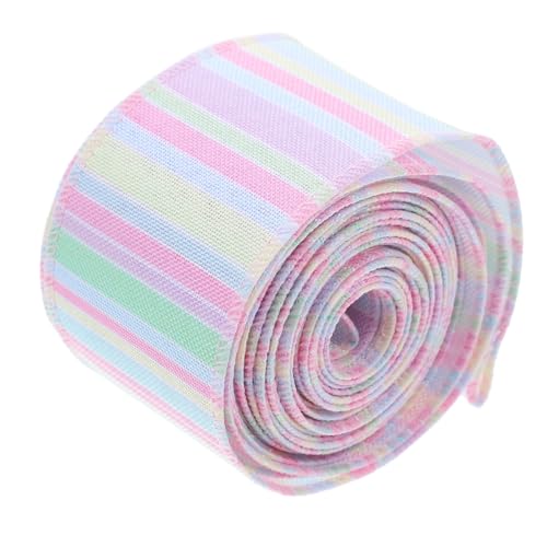 BEBEMOKO 1 Rolle Osterband Candyland Ribbon Verpackung Geschenkband Party Geschenk Band Pastell Ribbon Candy Ribbon Blumen Girlande für Dekoration Paket Band für Handwerk Polyester von BEBEMOKO