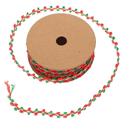 BEBEMOKO 1 Rolle Pompom-Band, Weihnachtsdekoration, Basteln, Dekor, Geschenkband für Weihnachtsverpackung, Weihnachtsverpackung, DIY-Bänder, Polyester von BEBEMOKO