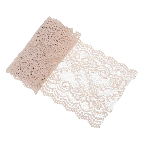 BEBEMOKO 1 Rolle Spitzenband Baumwolle Spitzenbesatz Vintage Stoff Dickes Band Spitze Armband Stoffe Weiß Spitze Quilten Stoff Spitzenbesatz zum Nähen Spitzenband Pom Spitze Nylon Beige von BEBEMOKO