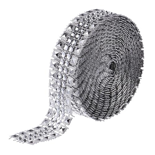 BEBEMOKO 1 Rolle Strass-Diamant-Bänder, glitzerndes Netzband für Bastelarbeiten, Dekoration für Hochzeiten, Partys und Heimdekoration von BEBEMOKO