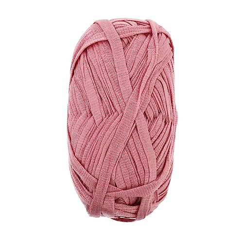 BEBEMOKO 1 Rolle flache Linie Verkabelung Decke Stoff Garn Ball Kit Bunte Baumwolle Garn Stich Hand DIY I Cord Strickmaschine DIY Tasche Garn Dickes Stricken Mini Häkelgarn Seil Rosa Acryl von BEBEMOKO