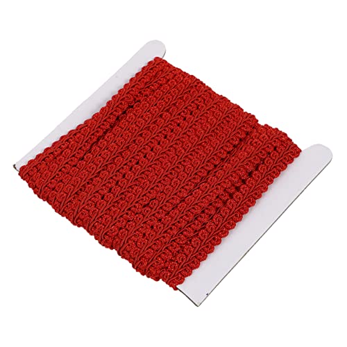 BEBEMOKO 1 Rolle gewellte Spitzenkante grünes Satinband Quaste Bekleidung Handwerk Spitze DIY Zopf Trim Spitzenband Nähen Dekorativer Vorhang DIY Material Dekoration Vorhang Dekorative Bordüre Rot von BEBEMOKO