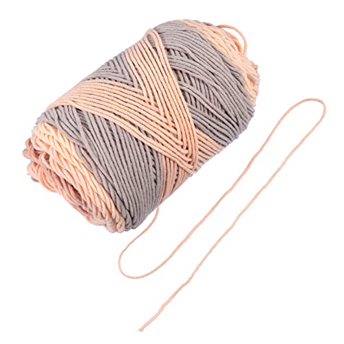 BEBEMOKO 1 Rolle mit 5 Strängen Regenbogen-Baumwoll-Acrylgarn, Baumwollgarn zum Stricken, gewebtes Armband, gewebte Überwurfdecken, bunte Wurfkissen, DIY-Seil, 45 % Baumwolle, 55 % Acryl von BEBEMOKO