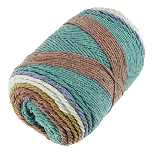 BEBEMOKO 1 Rolle mit 5 Strängen Regenbogen-Baumwolle, handgefertigt, Baumwollseil, gewachstes Garn, buntes Baumwollgarn, Puppenzubehör, Strickgarn, DIY-Kordel, 45 % Baumwolle, 55 % Acryl von BEBEMOKO