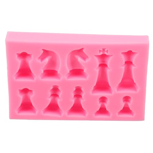 BEBEMOKO 1 Satz Schachform chess up schachcomputer soufleförmchen Schachfiguren DIY Schachfiguren Gießform Schachförmige Epoxidform Formen für Schachfiguren Schach-DIY-Formen Kieselgel Rosa von BEBEMOKO