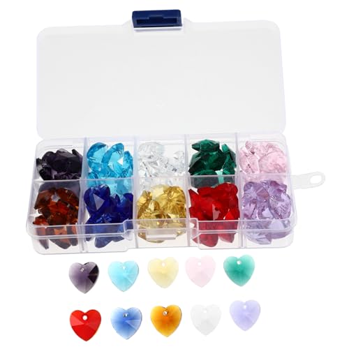 BEBEMOKO 1 Schachtel Peach Heart Einlochbohrer Anhänger für Armbänder Ohrringe machen Perlen lagercontainer decor handgefertigte lose Perlen Abstandshalter aus Glas Kristall von BEBEMOKO