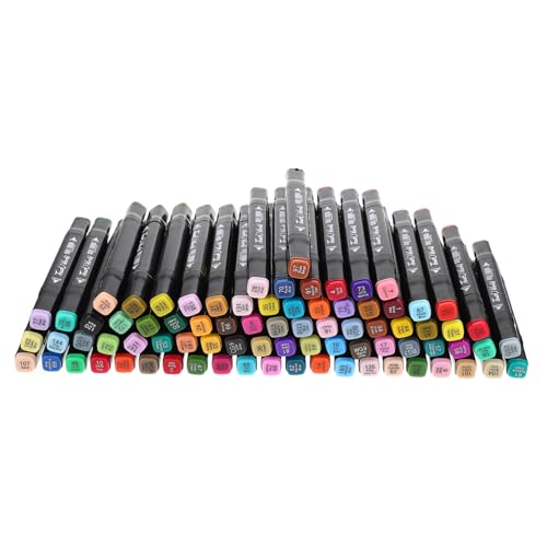 BEBEMOKO 1 Set 80 Stück Marker Stifte Kreative Doppelkopfstifte Aquarellmarker Mehrzweck-Malstifte Doppelkopf-Marker Tragbare Zeichenstifte Marker zum Ausmalen schwarzer Kunststoff von BEBEMOKO