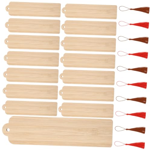 BEBEMOKO 1 Set Blanko-Lesezeichen DIY Tag Unvollendete Ausschnitte Home DIY Tag Ornamente zum Basteln Rohlinge Blanko Scheiben Dinge zum Bemalen Kreative DIY Tag Quaste von BEBEMOKO