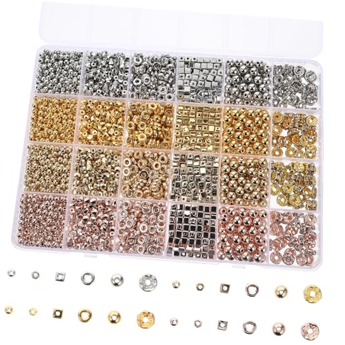 BEBEMOKO 1 Set Exquisite Spacer Beads Für Schmuckherstellung Flache Goldperlen DIY Zubehör Für Armbänder Hochwertige Lose Perlen Durchmesser Ideal Für Kreative Projekte von BEBEMOKO