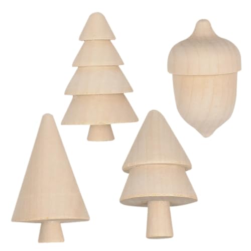 BEBEMOKO 1 Set Home Xmas Decor Handcraft Zubehör Blank Weihnachtsbaum Holz DIY Weihnachtsbaum Handwerk von BEBEMOKO