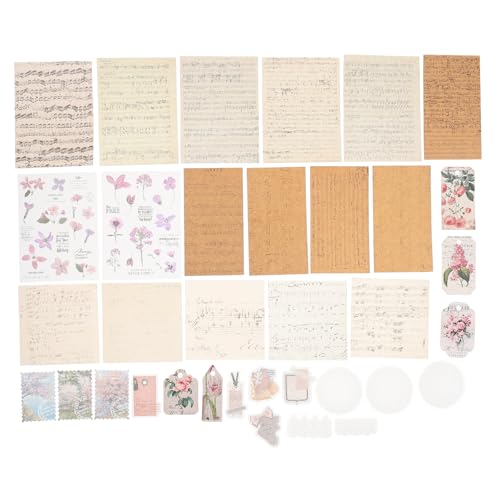 BEBEMOKO 1 Set Multi-Material Pack Glitzer Aufkleber Dot Journal Zubehör Alben Scrapbook Anime Tape Fotoalbum Scraps Album Foto Buchish Puffy Kits Junk Supplies Scapbook Papier von BEBEMOKO