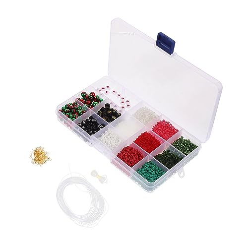 BEBEMOKO 1 Set Weihnachtsperlen, kleine Perlen, große Willkommensschablone, Weihnachtsarmband, Perlen für Schmuckherstellung, Weihnachtsbastelperlen, lose Perlen, Halskette, Weihnachtsohrringe, von BEBEMOKO