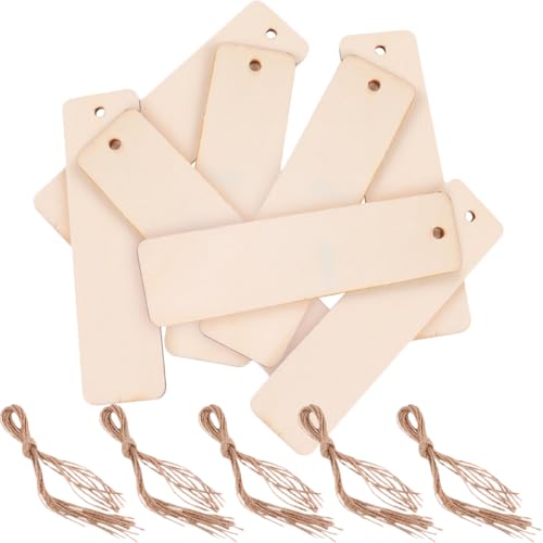 BEBEMOKO 1 Set unlackierte Geschenkanhänger aus Holz, blanko, zum Basteln, zum Dekorieren von Geschenketiketten und Lesezeichen BEBEMOKO 1 Set unlackierte Geschenkanhänger aus Holz, blanko, zum Basteln, zum Dekorieren von Geschenketiketten und Lesezeichen von BEBEMOKO