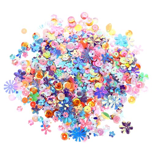 1 farbige Pailletten, klobige Glitzer-Pailletten für Bastelbedarf, Strass- -Perlen-Set, einzigartige Charms für Schmuckherstellung, funkelnd, verschiedene Charms, Kunst, PVC von BEBEMOKO