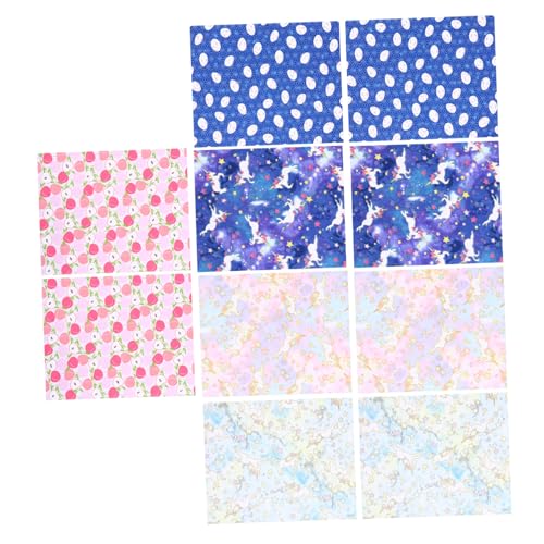 BEBEMOKO 10 Blatt bedruckter Patchworkstoff Baumwolle Quiltstoff Strickstoffe Samtstoff Material zum Nähen Baumwollstoff Blumenbrosche Stoff Stoffe zum Nähen weißer Stoff Tuch von BEBEMOKO