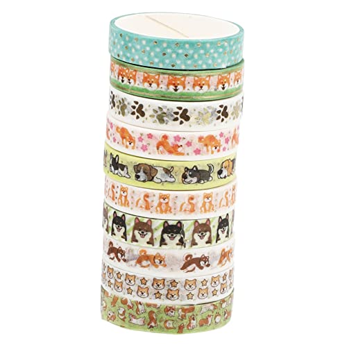 BEBEMOKO 10 Rollen Heißpräge-washi-tape Glitzernde Aufkleber Klebeband Für Heimwerker Washi Tape Selber Machen Dünn Japanisches Dekor Cartoon-aufkleber Tierisches Washi-tape Papier von BEBEMOKO