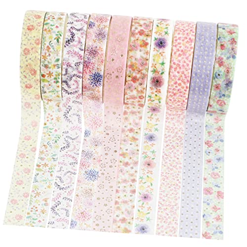 BEBEMOKO 10 Rollen Heißpräge-washi-tape Klebeband Selber Machen Vintage-aufkleber Japanisches Washi Tape Bling-aufkleber Alte Aufkleber Fotoalbumband Selbstklebende Aufkleber Papier von BEBEMOKO