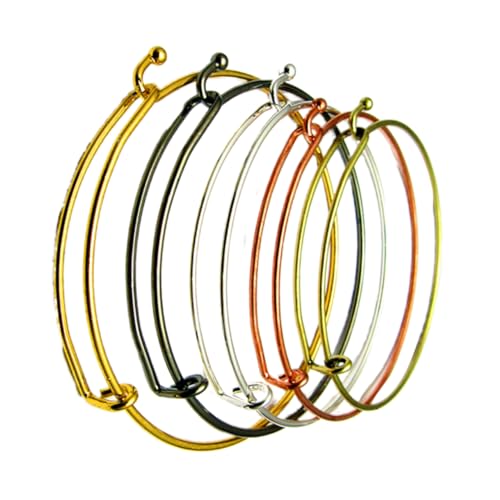 BEBEMOKO 10 Stück Elastisches Push Pull Armband Set Verstellbare DIY Draht Ring Armreifen Aus Edelstahl Damenschmuck Gemischten Farben Für Kreatives Basteln Und Schmuckherstellung von BEBEMOKO