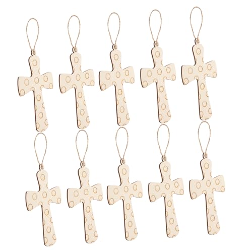 BEBEMOKO 10 Stück Kreuz-Holzbretter zum Selbermachen, unlackiertes Holz, Basteln, Holzausschnitte zum Basteln, Holzschilder, Malerei, Holzspäne, unlackierte Holzschilder zum Bemalen von Holzrohlingen, von BEBEMOKO