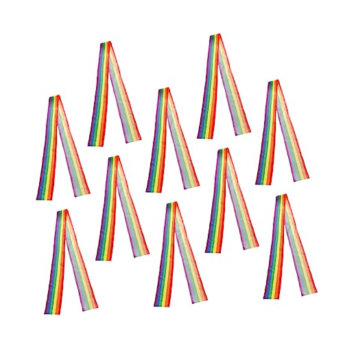 BEBEMOKO 10 Stück Regenbogenband LGBT Supply Rainbow Pride Ribbon LGBT Pride Wrapping Ribbon Pride Flag Ribbon Dekorative Bänder Regenbogen Ripsband LGBTQ Support Gay Polyester von BEBEMOKO