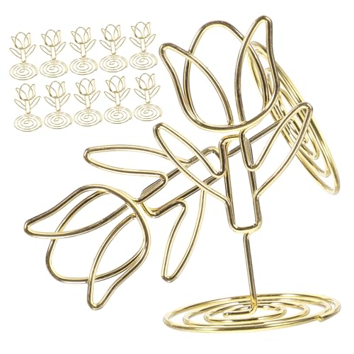 BEBEMOKO 10 Stück Tulpenhalter für Notizen, Foto-Display-Clips, Weihnachten, Tischkartenständer, Jäten, Tischnummern, Bankettkartenhalter, Tischbilder, Pick-Clips, Etiketten, Etiketten, Etiketten, von BEBEMOKO