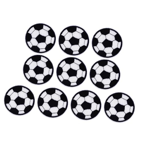 BEBEMOKO 10 x Fußball-Patches, bestickte Aufnäher, Fußball-Abzeichen, Aufkleber, Mütze, bestickte Applikationen, Fußball-Patches, Mantel-Zubehör, Stoff von BEBEMOKO