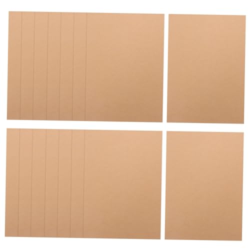 BEBEMOKO 100 Blatt Kraftkarton, Notizkarten, unliniert, Karteikarten, farbiges Papier, braunes Konstruktionspapier, Kartonpapier, braunes Karton, Bastelpapier, Notizkarten, Kraftpapier von BEBEMOKO