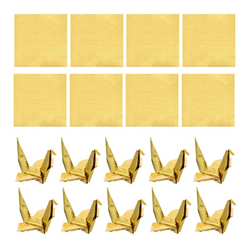 BEBEMOKO 100 Blatt glänzendes, quadratisches, faltbares Origami-Papier, perlbeschichtetes Bastelpapier für Kunst und Handwerk, ideal für DIY-Projekte, Dekorationen und kreative Designs von BEBEMOKO