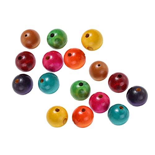 BEBEMOKO 100 Stück Bunte Holzperlen Runde DIY Bastelperlen 18 Mm Durchmesser Für Kreatives Schmuckzubehör Und Bastelprojekte Ideal Für Kinder Und Erwachsene Farbenfroh Und Vielseitig von BEBEMOKO