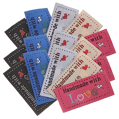 BEBEMOKO 100 Stück Handmade with Love Tags Sew Labels for Crochet Supplies Personalized Sewing Labels for Homemade Dressmaking and Hand Sewing Projects von BEBEMOKO