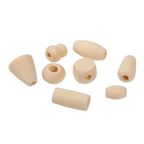 BEBEMOKO 100 Stück Holzperlen Material Tonperlen Armband Herstellung Kit Perlen zum Basteln Perlenzubehör lose Perlen Runde Brett zum Basteln Kleine Behälter mit Deckel DIY Zubehör von BEBEMOKO