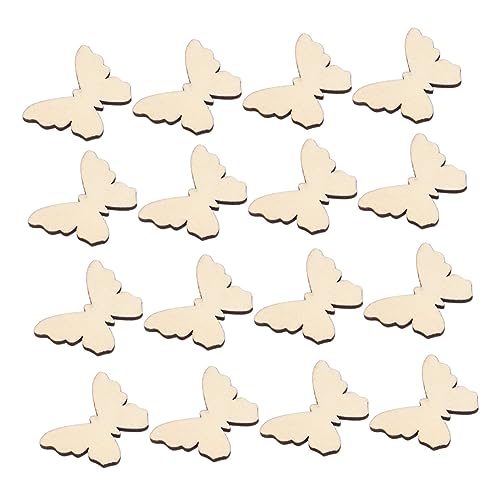 BEBEMOKO 100 Stück Home Decor Scatter Crafts Schmetterling Konfetti für Tisch Home Decor DIY Mini Things Decoraciones Para Salas De Casa Blanko Kleiderbügel zum Dekorieren von Regalen Holz Beige von BEBEMOKO