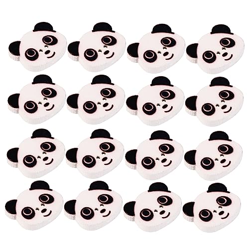 BEBEMOKO 100 Stück Panda-Kopf-Holzknöpfe, Panda-Knöpfe zum Stricken, verschiedene Knöpfe, Quaste, Plüschknöpfe, Kapuze, Strickjacke, Tierknöpfe zum Nähen, kleine Knöpfe, handgefertigt von BEBEMOKO