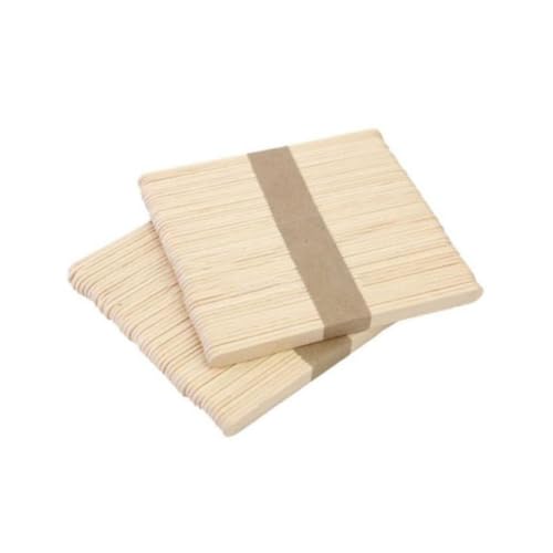 BEBEMOKO 100 Stück naturfarbene Holz-Bastelstäbe für Bastelarbeiten, vielseitige Stäbchen für Kuchendübel, Eiscreme-Sticks und verschiedene Bastelprojekte von BEBEMOKO