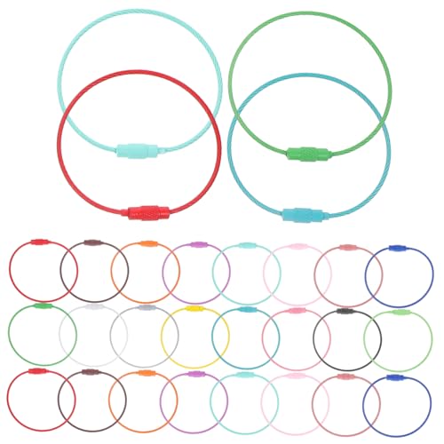 BEBEMOKO 100 tragbare Draht-Schlüsselanhänger, praktische Schlüsselanhänger zum Basteln, Organisieren und Schlüsselmanagement von BEBEMOKO