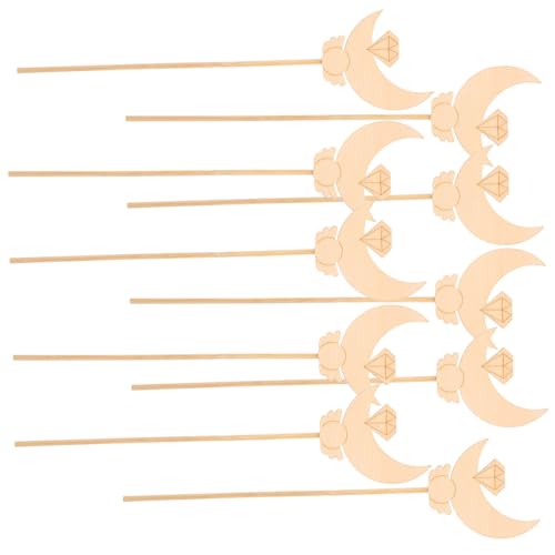 BEBEMOKO 10St Zauberstab aus Holz Feenstäbe selber machen Prinzessinnen Zauberstab selber machen DIY Feenstäbe DIY Malspielzeug fairy wand kinder bastelset Spielzeug malen Zauberstäbe Beige von BEBEMOKO