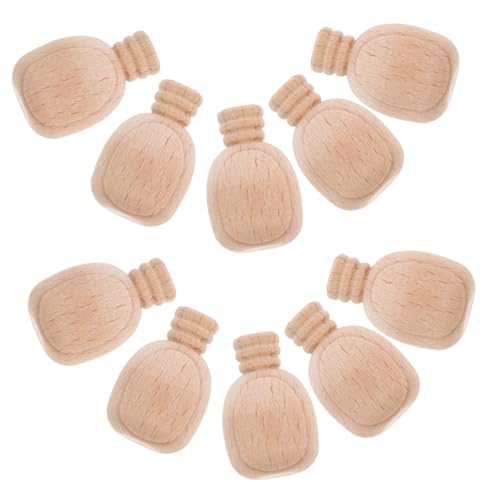 BEBEMOKO 10pcs Holz Mini Weinflasche Holz Weinflasche Kleine Holz Weinflasche Holz Blank Weinflasche DIY Unfertige Weinflaschen DIY Unlackierte Weinflasche Blank Weinflasche DIY Buche von BEBEMOKO