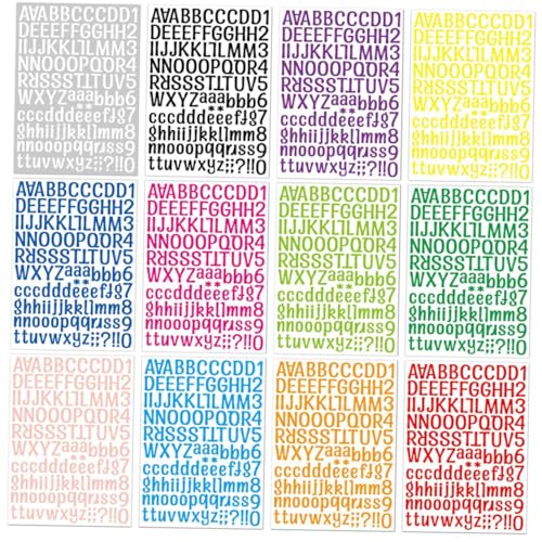BEBEMOKO 12Blätter Alphabet Aufkleber und Aufkleber Selbstklebend für Bastelprojekte Dekoration für Briefkästen Fenster Türen und Mehr BEBEMOKO 12Blätter Alphabet Aufkleber und Aufkleber Selbstklebend für Bastelprojekte Dekoration für Briefkästen Fenster Türen und Mehr von BEBEMOKO