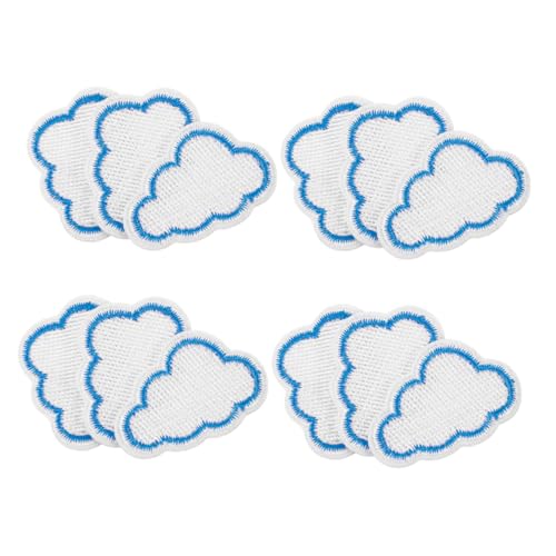 BEBEMOKO 12pcs Embroidered Patch Embroidered Cloud Patch Cartoon Cloud Patch Iron on Patch for Jeans Iron on Patch Kits Cloud Design Patch Cloud Shape Iron-ons Embroidery Thread Blue von BEBEMOKO