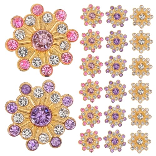 BEBEMOKO 150 Stück Sonnenblumen-Diamant-Strass-Knöpfe, Strass-Verzierungen, flache Rückseite, zum Aufnähen, Strass-Applikation, Schmuckherstellung, Ornament, Dekor, ABS von BEBEMOKO