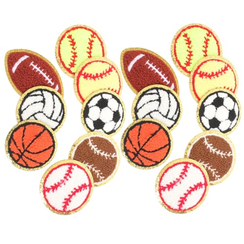 BEBEMOKO 16st Ballsportartikel Softball-applikation Aufnähen Diy Lustige Nähapplikationen Patches Aufnähen Aufnäher Für Sportkleidung Flicken Für Kleidung Hemdapplikationen Kleider Chenille von BEBEMOKO