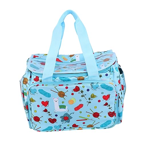 BEBEMOKO 1Pc Oxford Tuch Wolle Garn Tasche Mit Cartoon Druck Praktische Handtasche Für Häkelnadel Und Stricknadeln Ideal Zur Aufbewahrung Von Garn Und Zubehör Ansprechendem Design von BEBEMOKO